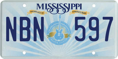 MS license plate NBN597
