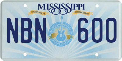 MS license plate NBN600