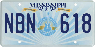 MS license plate NBN618