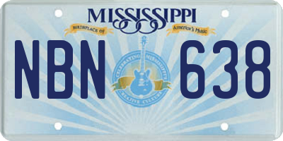 MS license plate NBN638