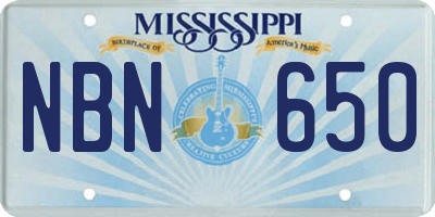 MS license plate NBN650