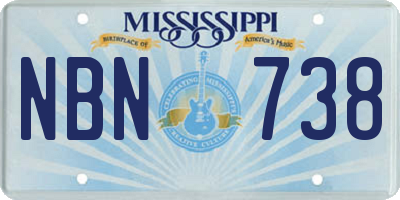 MS license plate NBN738