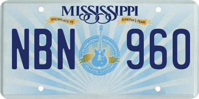 MS license plate NBN960