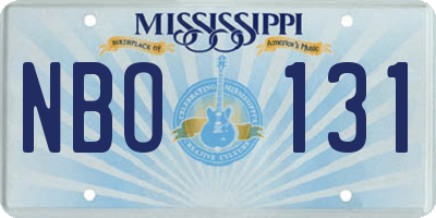 MS license plate NBO131
