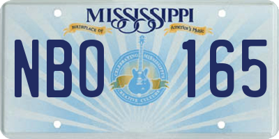 MS license plate NBO165
