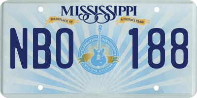 MS license plate NBO188