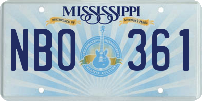 MS license plate NBO361