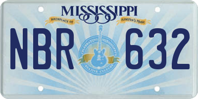 MS license plate NBR632