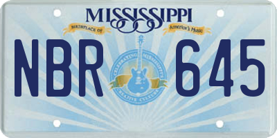 MS license plate NBR645