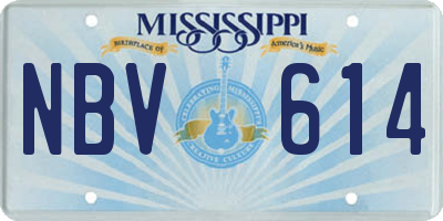 MS license plate NBV614