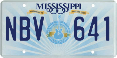 MS license plate NBV641