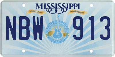 MS license plate NBW913