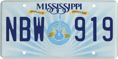 MS license plate NBW919