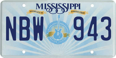 MS license plate NBW943