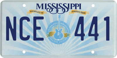 MS license plate NCE441
