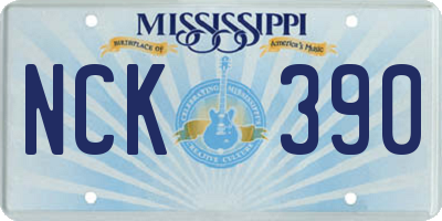 MS license plate NCK390