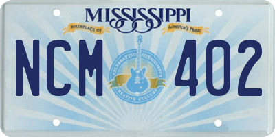 MS license plate NCM402
