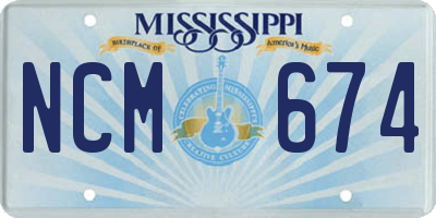 MS license plate NCM674