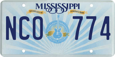 MS license plate NCO774