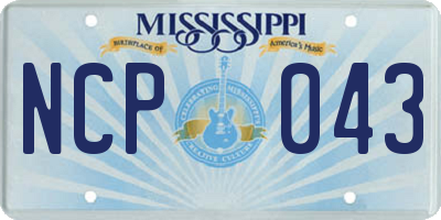 MS license plate NCP043