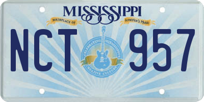 MS license plate NCT957