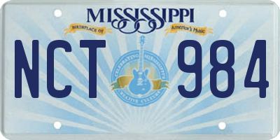 MS license plate NCT984