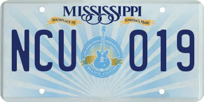 MS license plate NCU019