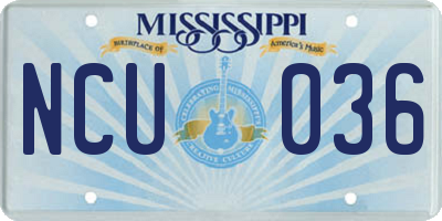 MS license plate NCU036