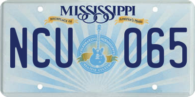MS license plate NCU065