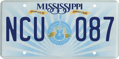 MS license plate NCU087