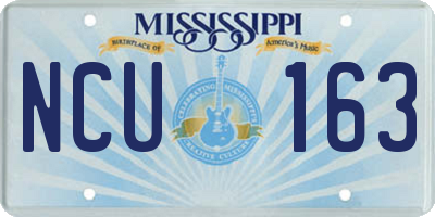MS license plate NCU163