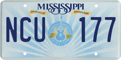 MS license plate NCU177
