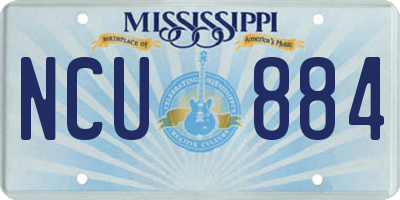 MS license plate NCU884