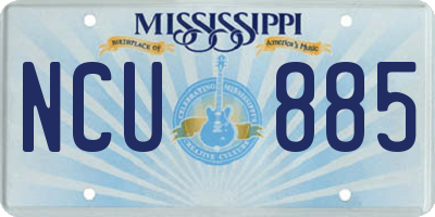 MS license plate NCU885