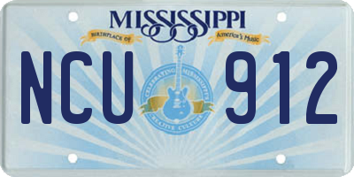 MS license plate NCU912