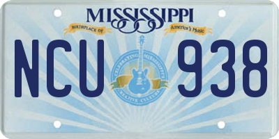 MS license plate NCU938