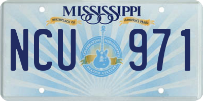 MS license plate NCU971