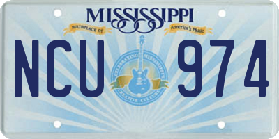 MS license plate NCU974