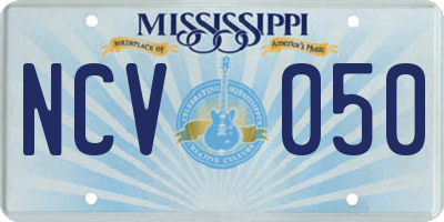 MS license plate NCV050