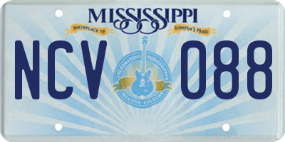 MS license plate NCV088