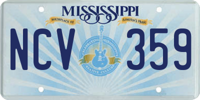 MS license plate NCV359