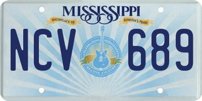 MS license plate NCV689