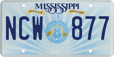 MS license plate NCW877