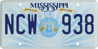 MS license plate NCW938