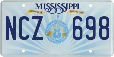 MS license plate NCZ698