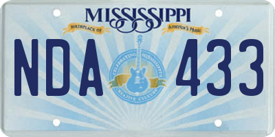 MS license plate NDA433