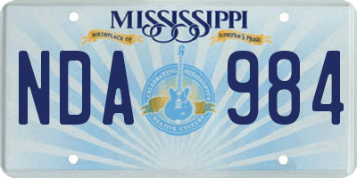 MS license plate NDA984
