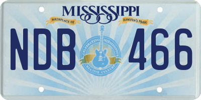 MS license plate NDB466