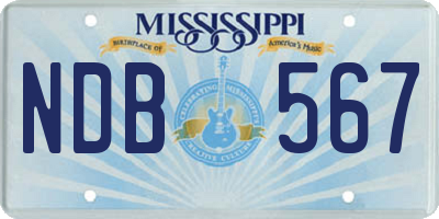 MS license plate NDB567