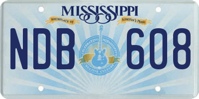 MS license plate NDB608